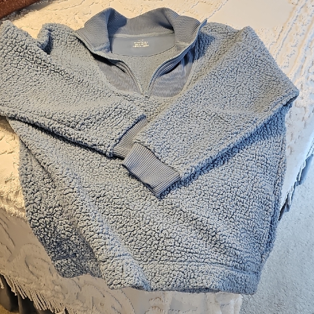 Aerie Light Blue Cowl Neck Sweater